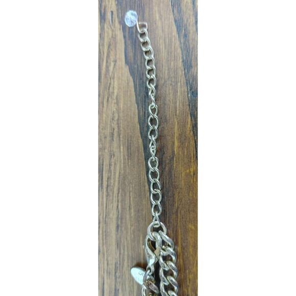 Five Tier Goldtone White Beaded Necklace - Picture 3 of 5